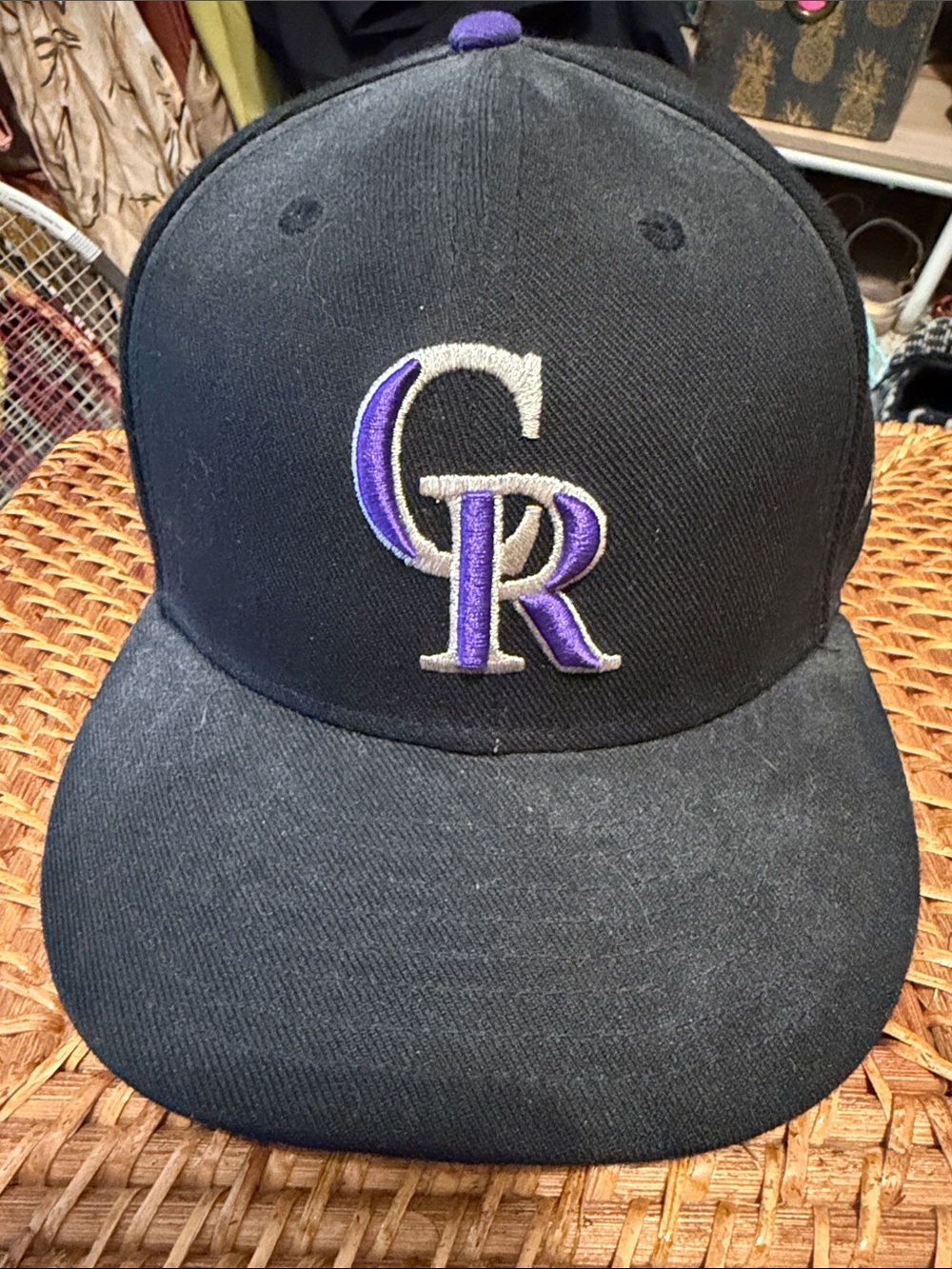 New Era Black and Purple Fitted Baseball Cap